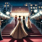 Starlets in haute couture dresses ascend the steps of Cannes